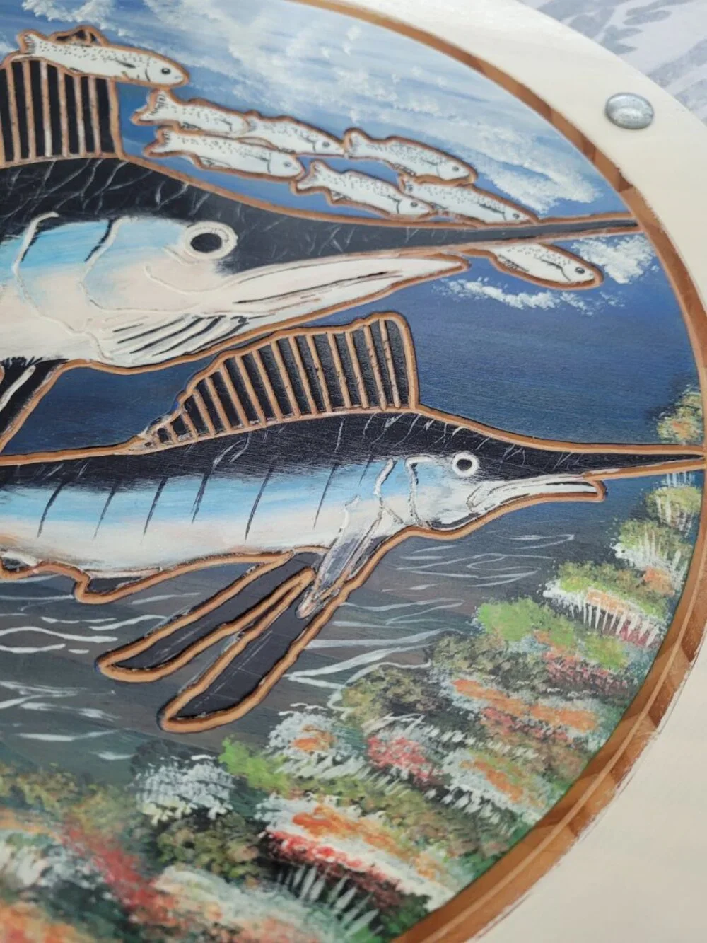 Nautical Hand Carved and Hand Painted by Maykel Medina